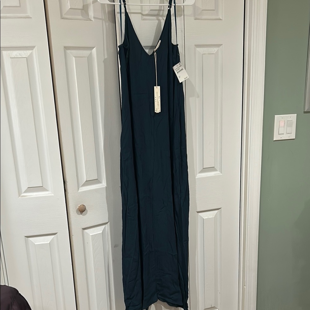 Lovestitch Blue Sleeveless Spaghetti Strap Maxi Dress